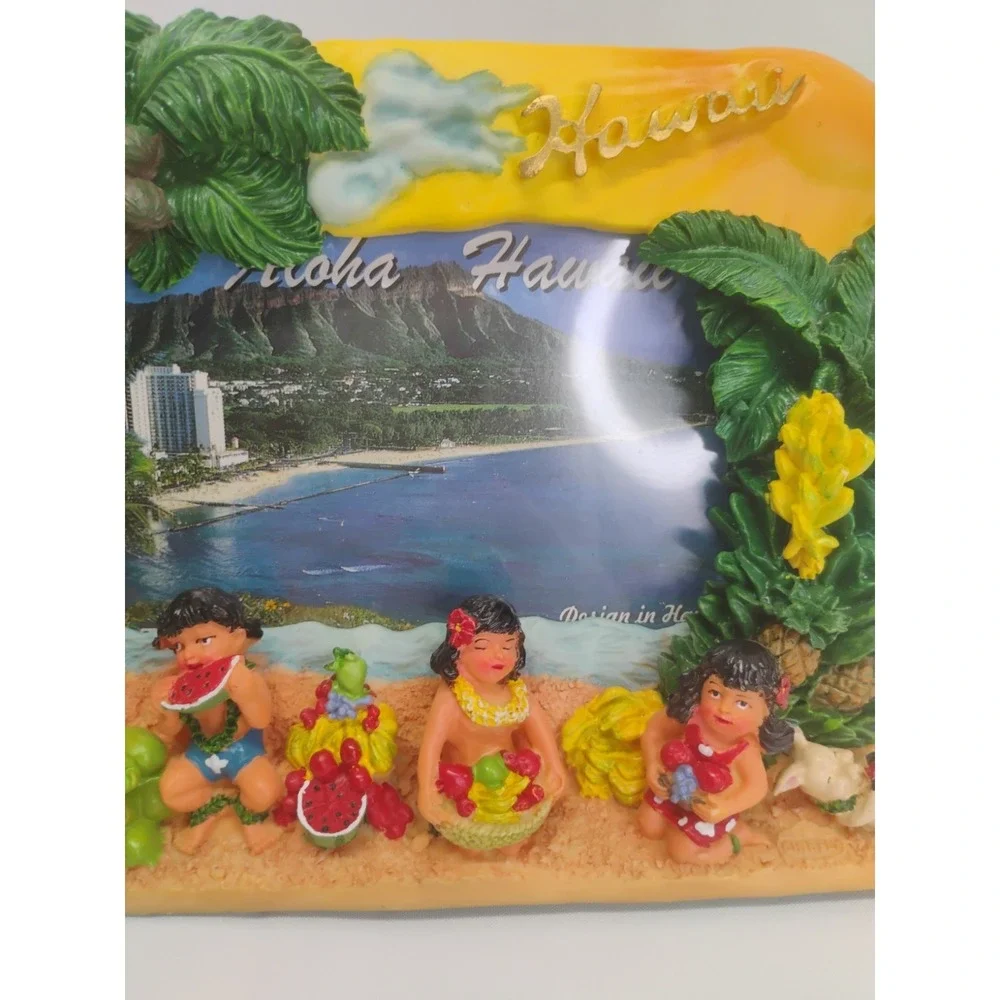 Hawaii Aloha Resin 3D Picture Frame Memories Chiefly Co Palm Trees Fruit